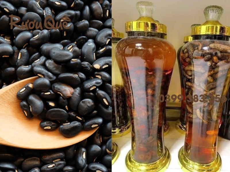 Hình ảnh hướng dẫn cách ngâm rượu chuối hột chung với đỗ đen