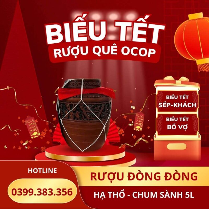 Hình ảnh rượu biếu Têt Sếp rượu đòng đòng hạ thổ chum sành 5L